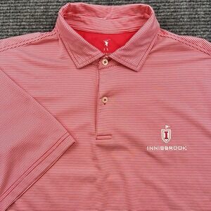 Fairway & Greene Men's XL White Pink Striped Performance Golf Inssibrook Club FL